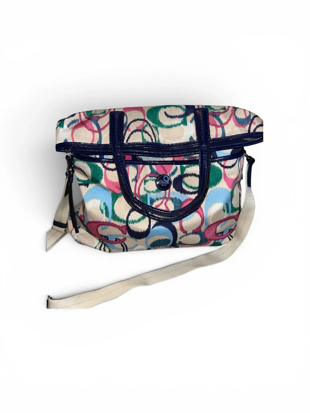 Like new Coach Signature Ikat Foldover Tote